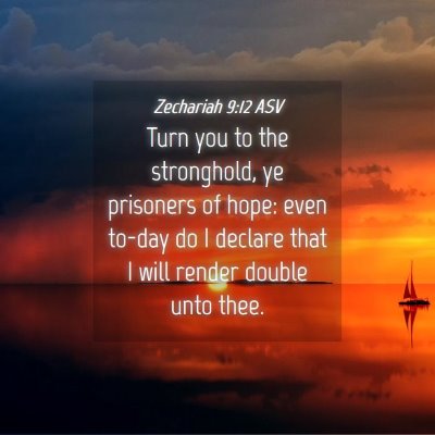 Picture 04 - Zechariah 9:12 ASV - Turn you to the stronghold, ye prisoners of hope: - Bible Verse Picture