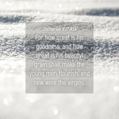 Picture 04 - Zechariah 9:17 ASV - For how great is his goodness, and how great is - Bible Verse Picture