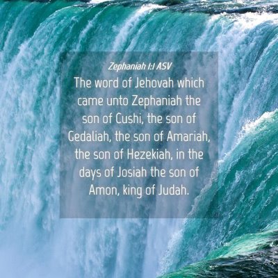 Picture 04 - Zephaniah 1:1 ASV - The word of Jehovah which came unto Zephaniah the - Bible Verse Picture