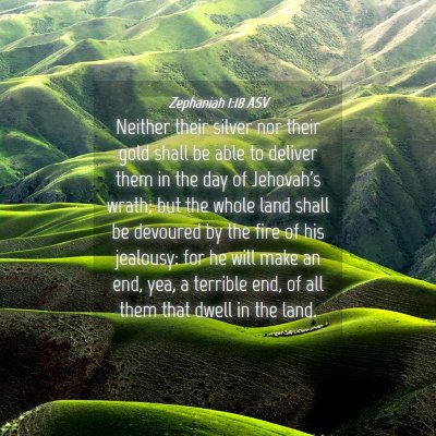Picture 04 - Zephaniah 1:18 ASV - Neither their silver nor their gold shall be able - Bible Verse Picture