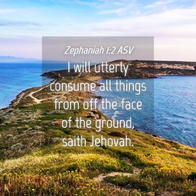 Picture 04 - Zephaniah 1:2 ASV - I will utterly consume all things from off the - Bible Verse Picture