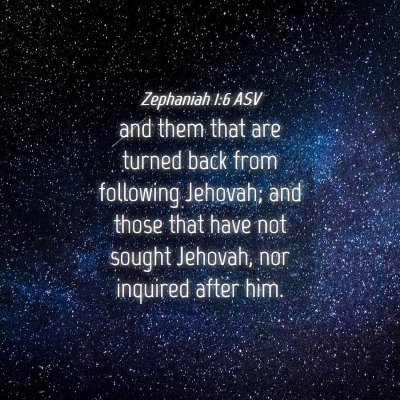Picture 04 - Zephaniah 1:6 ASV - and them that are turned back from following - Bible Verse Picture