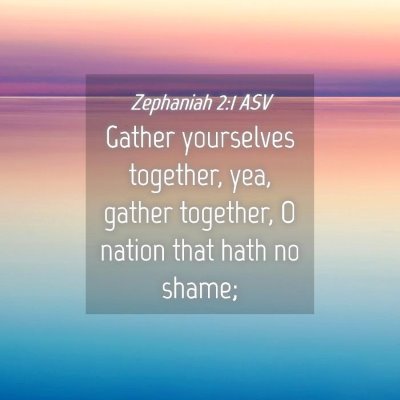 Picture 04 - Zephaniah 2:1 ASV - Gather yourselves together, yea, gather together, - Bible Verse Picture