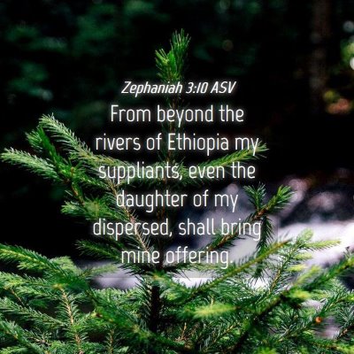 Picture 04 - Zephaniah 3:10 ASV - From beyond the rivers of Ethiopia my suppliants, - Bible Verse Picture
