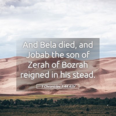Picture 05 - 1 Chronicles 1:44 ASV - And Bela died, and Jobab the son of Zerah of - Bible Verse Picture