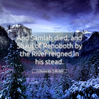 Picture 05 - 1 Chronicles 1:48 ASV - And Samlah died, and Shaul of Rehoboth by the - Bible Verse Picture