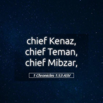 Picture 05 - 1 Chronicles 1:53 ASV - chief Kenaz, chief Teman, chief - Bible Verse Picture