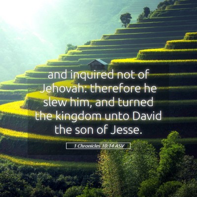 Picture 05 - 1 Chronicles 10:14 ASV - and inquired not of Jehovah: therefore he slew - Bible Verse Picture