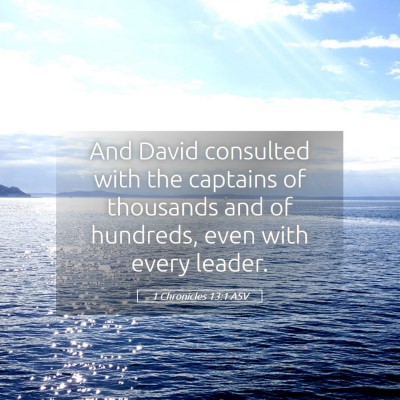Picture 05 - 1 Chronicles 13:1 ASV - And David consulted with the captains of - Bible Verse Picture
