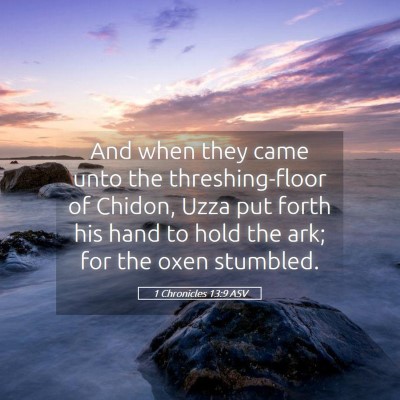 Picture 05 - 1 Chronicles 13:9 ASV - And when they came unto the threshing-floor of - Bible Verse Picture