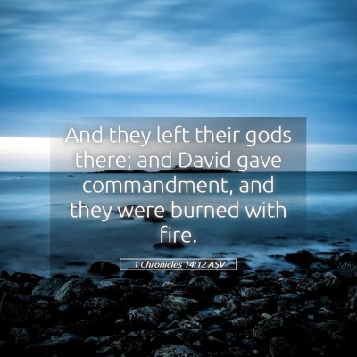 Picture 05 - 1 Chronicles 14:12 ASV - And they left their gods there; and David gave - Bible Verse Picture