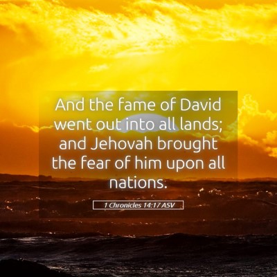 Picture 05 - 1 Chronicles 14:17 ASV - And the fame of David went out into all lands; - Bible Verse Picture