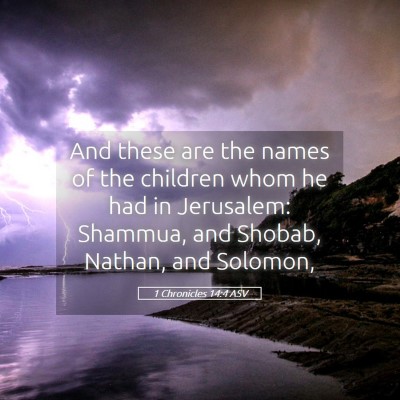 Picture 05 - 1 Chronicles 14:4 ASV - And these are the names of the children whom he - Bible Verse Picture