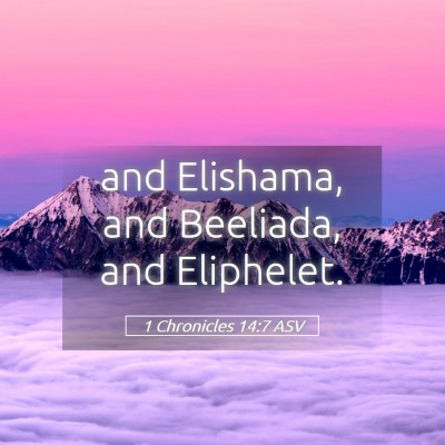 Picture 05 - 1 Chronicles 14:7 ASV - and Elishama, and Beeliada, and - Bible Verse Picture