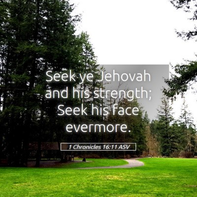 Picture 05 - 1 Chronicles 16:11 ASV - Seek ye Jehovah and his strength; Seek his face - Bible Verse Picture