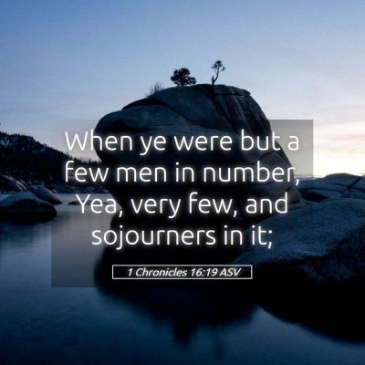 Picture 05 - 1 Chronicles 16:19 ASV - When ye were but a few men in number, Yea, very - Bible Verse Picture