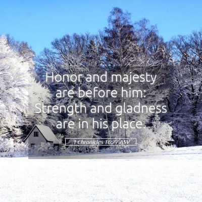 Picture 05 - 1 Chronicles 16:27 ASV - Honor and majesty are before him: Strength and - Bible Verse Picture