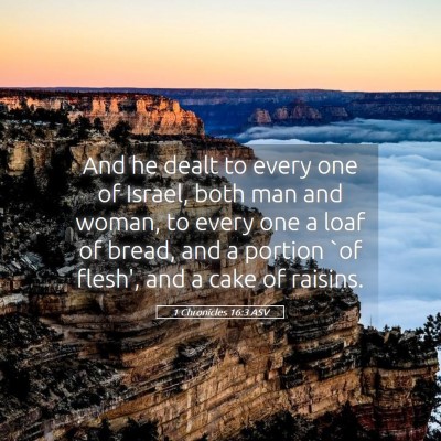 Picture 05 - 1 Chronicles 16:3 ASV - And he dealt to every one of Israel, both man and - Bible Verse Picture