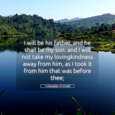 Picture 05 - 1 Chronicles 17:13 ASV - I will be his father, and he shall be my son: and - Bible Verse Picture
