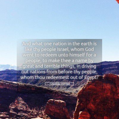 Picture 05 - 1 Chronicles 17:21 ASV - And what one nation in the earth is like thy - Bible Verse Picture