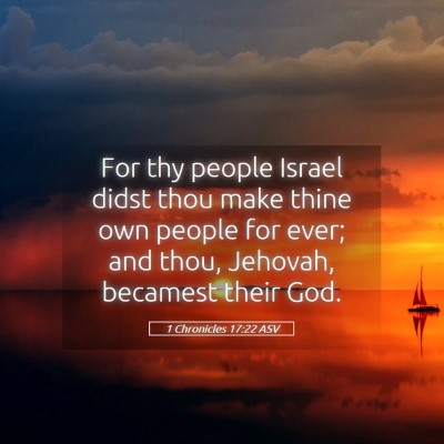 Picture 05 - 1 Chronicles 17:22 ASV - For thy people Israel didst thou make thine own - Bible Verse Picture