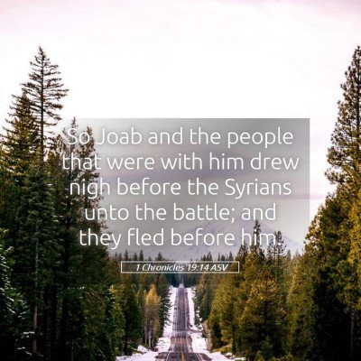 Picture 05 - 1 Chronicles 19:14 ASV - So Joab and the people that were with him drew - Bible Verse Picture