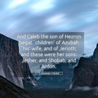 Picture 05 - 1 Chronicles 2:18 ASV - And Caleb the son of Hezron begat `children' of - Bible Verse Picture