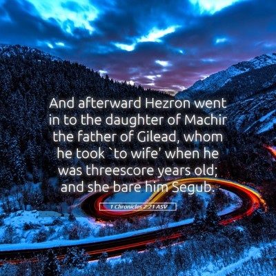 Picture 05 - 1 Chronicles 2:21 ASV - And afterward Hezron went in to the daughter of - Bible Verse Picture