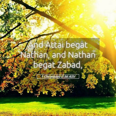 Picture 05 - 1 Chronicles 2:36 ASV - And Attai begat Nathan, and Nathan begat - Bible Verse Picture