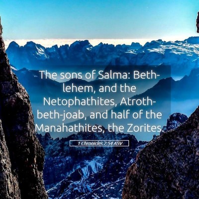 Picture 05 - 1 Chronicles 2:54 ASV - The sons of Salma: Beth-lehem, and the - Bible Verse Picture