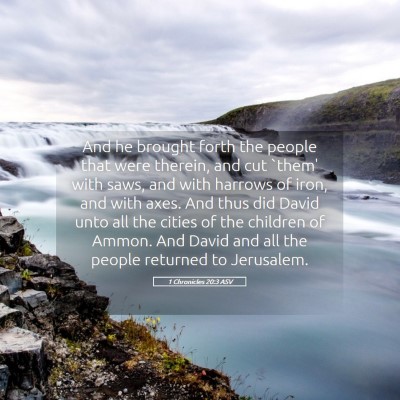 Picture 05 - 1 Chronicles 20:3 ASV - And he brought forth the people that were - Bible Verse Picture