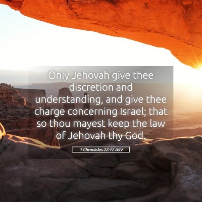 Picture 05 - 1 Chronicles 22:12 ASV - Only Jehovah give thee discretion and - Bible Verse Picture