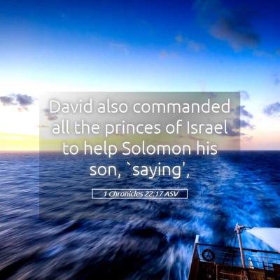 Picture 05 - 1 Chronicles 22:17 ASV - David also commanded all the princes of Israel to - Bible Verse Picture