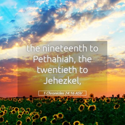 Picture 05 - 1 Chronicles 24:16 ASV - the nineteenth to Pethahiah, the twentieth to - Bible Verse Picture