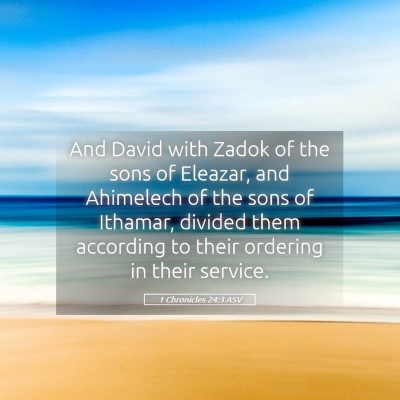 Picture 05 - 1 Chronicles 24:3 ASV - And David with Zadok of the sons of Eleazar, and - Bible Verse Picture