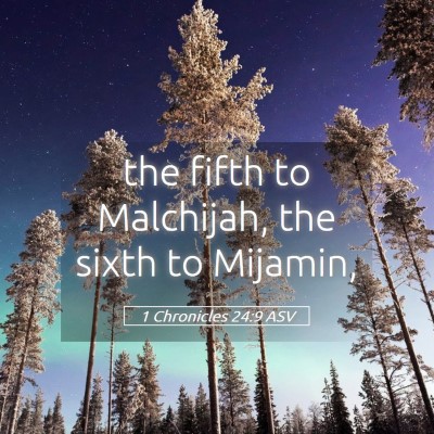 Picture 05 - 1 Chronicles 24:9 ASV - the fifth to Malchijah, the sixth to - Bible Verse Picture
