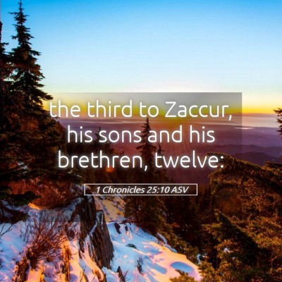 Picture 05 - 1 Chronicles 25:10 ASV - the third to Zaccur, his sons and his brethren, - Bible Verse Picture