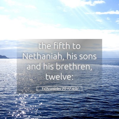 Picture 05 - 1 Chronicles 25:12 ASV - the fifth to Nethaniah, his sons and his - Bible Verse Picture