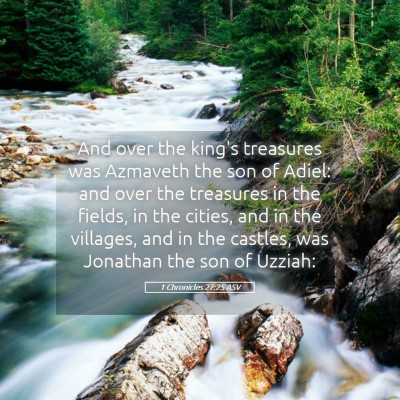 Picture 05 - 1 Chronicles 27:25 ASV - And over the king's treasures was Azmaveth the - Bible Verse Picture
