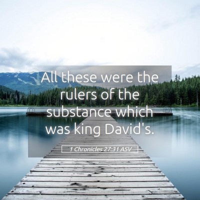 Picture 05 - 1 Chronicles 27:31 ASV - All these were the rulers of the substance which - Bible Verse Picture