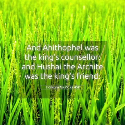 Picture 05 - 1 Chronicles 27:33 ASV - And Ahithophel was the king's counsellor: and - Bible Verse Picture