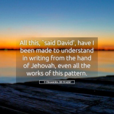 Picture 05 - 1 Chronicles 28:19 ASV - All this, `said David', have I been made to - Bible Verse Picture