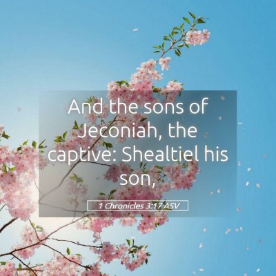 Picture 05 - 1 Chronicles 3:17 ASV - And the sons of Jeconiah, the captive: Shealtiel - Bible Verse Picture