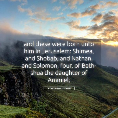 Picture 05 - 1 Chronicles 3:5 ASV - and these were born unto him in Jerusalem: - Bible Verse Picture