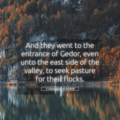 Picture 05 - 1 Chronicles 4:39 ASV - And they went to the entrance of Gedor, even unto - Bible Verse Picture