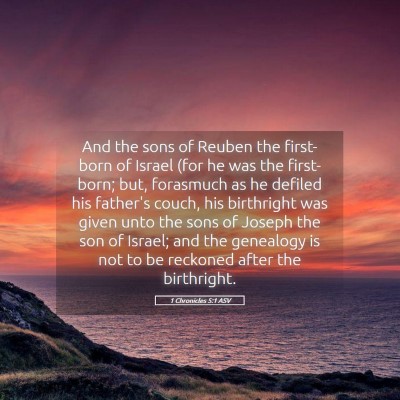 Picture 05 - 1 Chronicles 5:1 ASV - And the sons of Reuben the first-born of Israel - Bible Verse Picture
