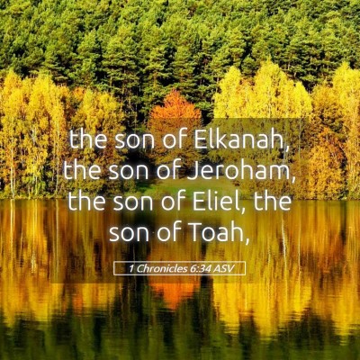 Picture 05 - 1 Chronicles 6:34 ASV - the son of Elkanah, the son of Jeroham, the son - Bible Verse Picture