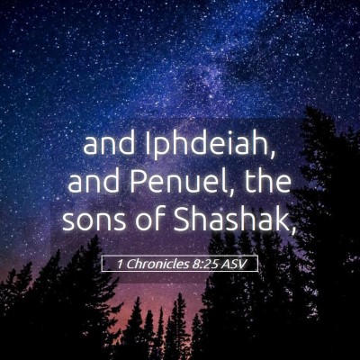 Picture 05 - 1 Chronicles 8:25 ASV - and Iphdeiah, and Penuel, the sons of - Bible Verse Picture