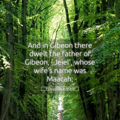 Picture 05 - 1 Chronicles 8:29 ASV - And in Gibeon there dwelt the father of Gibeon, - Bible Verse Picture