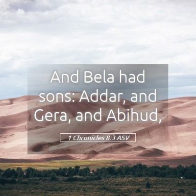 Picture 05 - 1 Chronicles 8:3 ASV - And Bela had sons: Addar, and Gera, and - Bible Verse Picture